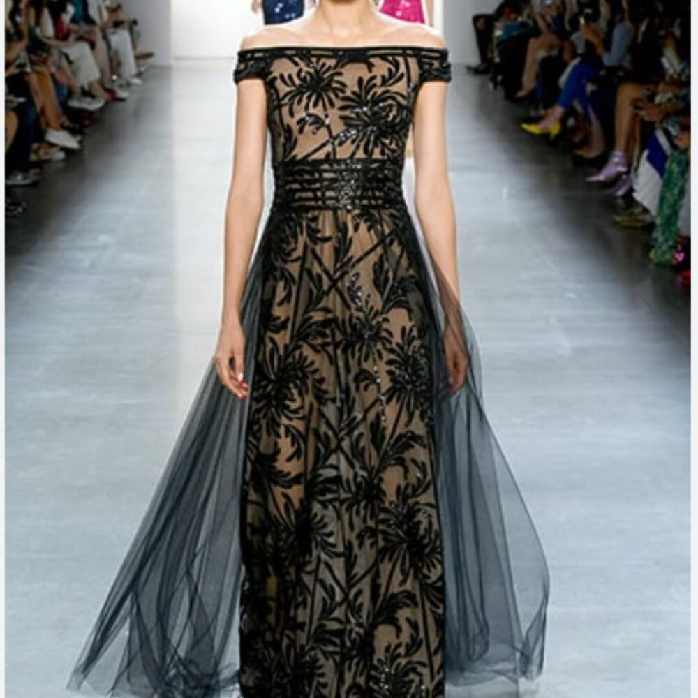 Talbot Embroidered Lace overlay Long Black Skirt SIZE 6  Formal~Holidays~
